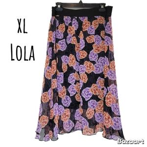 Midi skirt with overlay